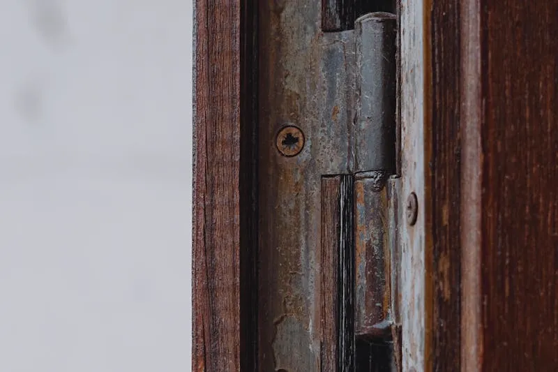 door hinge close-up